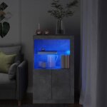 Maisonchic - armoire latérale avec led, meuble de rangement, commode gris béton bois d'ingénierie pwfn99712 ... Maisonchic - armoire latérale avec led, meuble de rangement, commode gris béton bois d'ingénierie pwfn99712 ...