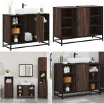 Armoire lavabo de salle de bain chne marron bois d'ingnierie - vidaxl