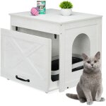 Relaxdays - armoire pour liti�re pour chat, cache - liti�re, tiroir coulissant, h x l x p : 53, 5 x 60 ...