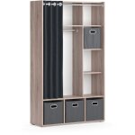 Armoire luigi, sonoma, 105. 8 x 178. 1 cm avec bo�tes pliantes (grises) vicco