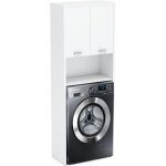 Armoire de machine  laver blanche mate, armoire de salle de bain debout, pidestal de salle de bain