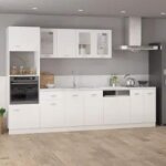 Meuble micro - ondes  lyon  blanc 60 x 57 x 207 cm bois d'ingnierie