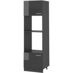 Vicco - armoire micro - ondes r - line, anthracite haute brillance, 60cm