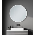 Talos - armoire miroir avec Éclairage black grafito Ø80 cm noir - armoire de salle de bain avec 2 tablettes ... Talos - armoire miroir avec Éclairage black grafito Ø80 cm noir - armoire de salle de bain avec 2 tablettes ...