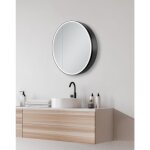 Talos - armoire miroir avec Éclairage black grafito Ø60 cm noir - armoire de salle de bain avec 2 tablettes ... Talos - armoire miroir avec Éclairage black grafito Ø60 cm noir - armoire de salle de bain avec 2 tablettes ...