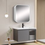 Talos - armoire miroir avec Éclairage silver grafito 60x70 cm argent - armoire de salle de bain avec ... Talos - armoire miroir avec Éclairage silver grafito 60x70 cm argent - armoire de salle de bain avec ...