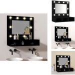 Armoire  miroir avec led noir 60x31, 5x62 cm - meuble de salle de bain - armoire  miroir - meuble lavabo ...