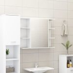 Armoire miroir murale salle de bain, meuble de salle de bain, armoire de toilette blanc 80x20, 5x64 cm ...