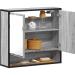 Armoire  miroir de salle de bain gris bois d?ingnierie