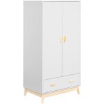 Mobili rebecca - armoire aegle 175x80x55 mdf pin blanc marron scandinave � monter