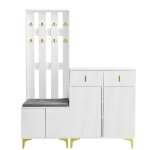 Libert - armoire moderne comprenant un meuble  chaussures et un porte - manteau, blanc