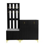 Armoire moderne comprenant un meuble  chaussures et un porte - manteau, noir