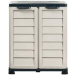 Armoire modulaire de rangement ext�rieure / int�rieure - 76 x 46 x h 89 cm - sable et gris anthracite ...