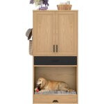 Armoire multifonctionnelle pour animaux 160 cm ? bois de ch�ne ? 2 portes, 1 tiroir, �tag�res r�glables ...