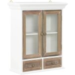 Armoire murale, meuble haut cuisine, armoire de rangement blanc 49x22x59 cm bois d'ing�nierie pewv30120 ...