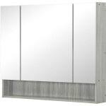 Armoire murale de salle de bain avec 3 portes et miroirs - dimensions 90 x 15 x 75 cm - avec �tag�res ...