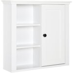 Armoire murale de salle de bain meuble suspendu wc placard 1 porte 3 niches dim. 53l x 14, 5l x 50, 5h ...
