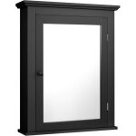 Armoire murale de salle de bain avec miroir, armoire suspendue, pharmacie avec porte et couche ajustable ...