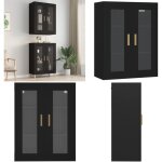 Armoire murale suspendue noir 69, 5x34x90 cm - armoire murale - meuble de rangement - armoire suspendue ...
