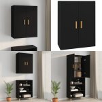 Vidaxl - armoire murale suspendue noir 69, 5x34x90 cm - armoire murale - meuble de rangement - buffet ...