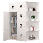 Hoerfuriy - armoire penderie pour enfants, �tag�re de rangement en plastique, avec 12 cubes, 2 rails ...