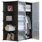 Armoire penderie pour enfant �tag�re de rangement en plastique meuble de rangement portable pour v�tements ...