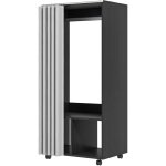 Mh - armoire penderie sur roulettes scarlett noire et grise