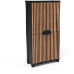 Armoire - plastiken - space - saver - 90 cm - 4 �tageres - noir / bois