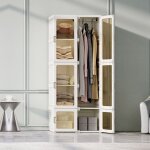 Armoire pliable, armoires portables avec porte transparente, armoire vtements, penderie 50 cm profondeur, ...