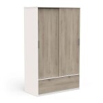 Armoire  portes coulissantes graco - chne kronberg / blanc