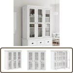 Armoire avec portes vitrées bodo blanc bois de pin massif - meuble de rangement - armoire vitrée - buffet ... Armoire avec portes vitrées bodo blanc bois de pin massif - meuble de rangement - armoire vitrée - buffet ...