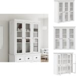 Vidaxl - armoire avec portes vitrées bodo blanc bois de pin massif - meuble de rangement - armoire vitrée ... Vidaxl - armoire avec portes vitrées bodo blanc bois de pin massif - meuble de rangement - armoire vitrée ...