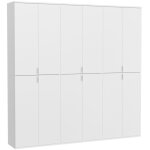 Meublorama - armoire de rangement 12 portes bodite ? blanc laqu ? design moderne
