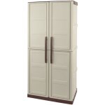 Armoire de rangement 2 portes 3 etag�res beige 70 x 39 x 165cm meuble de garage atelier buanderie artplast ...