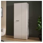 Armoire de rangement - 2 portes - beige sable - l68, 7 x p36, 5 x h181, 1 cm