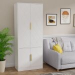 Armoire de rangement � 4 portes, meuble haute de rangement, buffet de cuisine, garde - robe, �tag�res ...