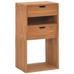 The living store armoire de rangement 40x30x76 cm bois de teck massif - meuble de rangement - armoire ...