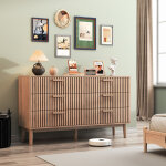 Armoire de rangement 6 tiroirs, commode contemporaine chambre / salon / bureau, 100x 34 x 73 cm, aspect ...