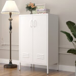 Armoire de rangement - buffet, en m�tal - 2 portes en m�tal avec 2 �tag�res r�glables, fermeture magn�tique, ...