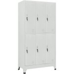 Armoire de rangement, armoire  casier avec 6 compartiments acier 90x45x180 cm gris pks34491 design in ...