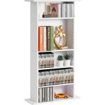 Armoire de rangement cd / dvd a 5 couches, etagere reglable a dvd pouvant contenir jusqua 240 cd, protege ...