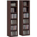 Armoire de rangement cd - dvd - homcom - 6 + 6 compartiments - capacit max. 160 cd - 21 x 19, 2 x 88, ...