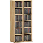 Armoire de rangement cd - dvd - homcom - 6 + 6 compartiments - capacit� max. 204 cd - 21 x 22, 5 x 88, ...