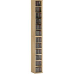 Armoire de rangement cd - dvd - homcom - 6 + 6 compartiments - capacit� max. 204 cd - 21 x 22, 5 x 88, ...