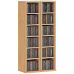 Armoire de rangement cd - dvd - homcom - 6 + 6 compartiments - capacit� max. 204 cd - 21 x 22, 5 x 88, ...