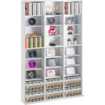 Armoire de rangement cd / dvd, reglable avec 27 compartiments, etagere a dvd a 9 couches pour 756 cd, ...