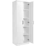 Armoire de rangement, armoire chambre 2 portes et 4 Étagères, poignée en métal, armoire multifonctionnelle, ... Armoire de rangement, armoire chambre 2 portes et 4 Étagères, poignée en métal, armoire multifonctionnelle, ...