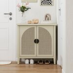 Okwish - armoire de rangement à deux portes en rotin naturel, armoire latérale en rotin incurvé, armoire ... Okwish - armoire de rangement à deux portes en rotin naturel, armoire latérale en rotin incurvé, armoire ...
