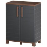 Armoire de rangement ext�rieur / int�rieur 2 portes 2 etag�res anthracite - meuble de rangement de garage ...