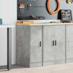 Armoire de rangement de garage - meuble de stockage gris bton 30x51x85 cm bois pin 436946